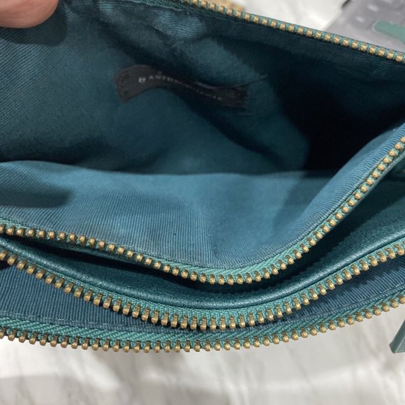Anthropologie Teal Green Crossbody Bag With Gold Studs - Picture 12 of 14